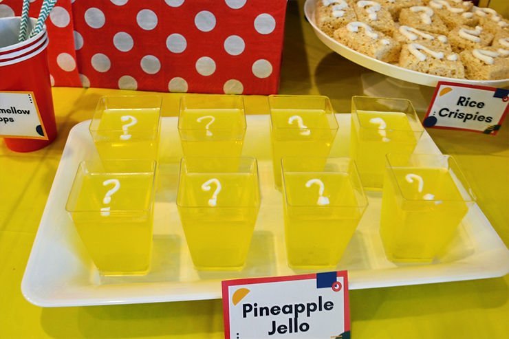 Question mark jello for mario themed party 