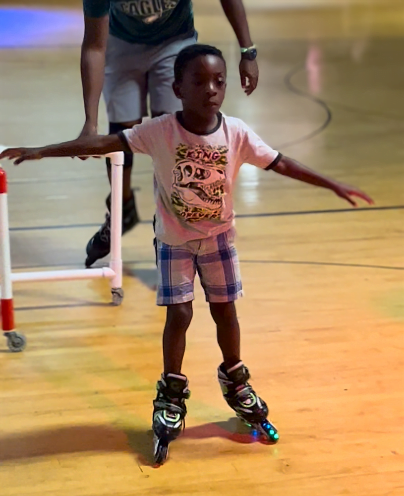 Free skating at the local skating rink.
